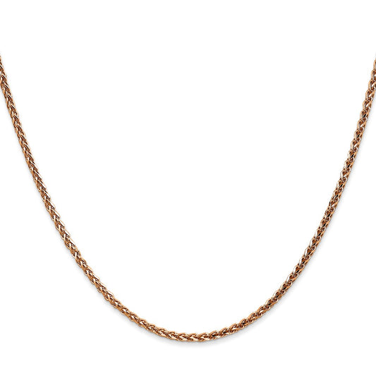 Exclusive 14K Rose Gold 18-Inch Diamond-Cut Spiga Chain, Stylish 2.1mm Design