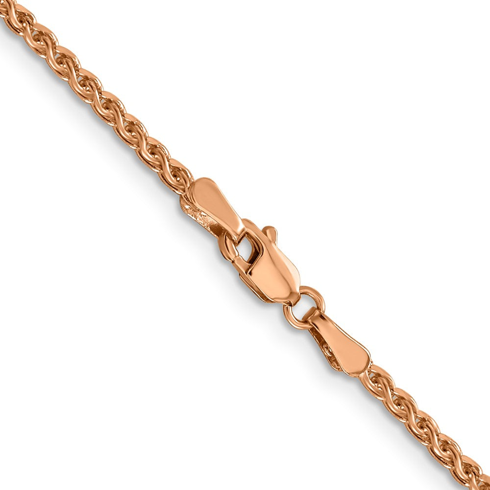 Exclusive 14K Rose Gold 18-Inch Diamond-Cut Spiga Chain, Stylish 2.1mm Design