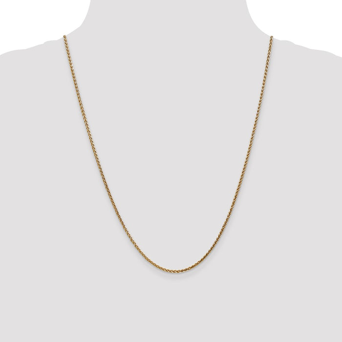 Buy 24-Inch 14K Rose Gold Diamond-Cut Spiga Chain - Stylish 2.1mm Width-4