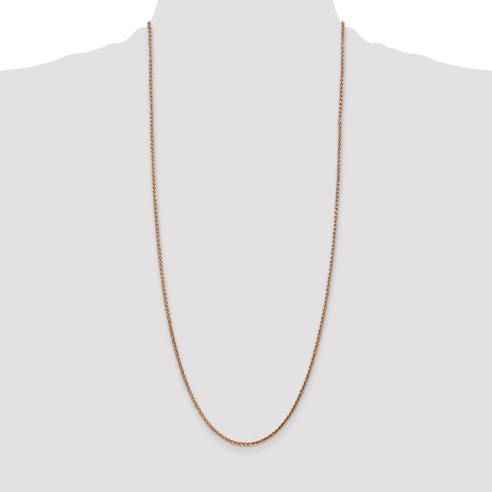 Shop Exclusive 14K Rose Gold 30-Inch 2.1mm Diamond-Cut Spiga Chain, Stylish!-4