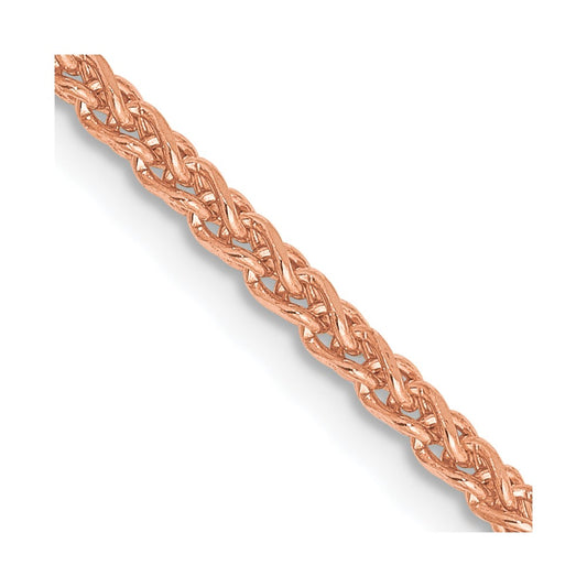Exclusive 14K Rose Gold 18-Inch Diamond-Cut Spiga Chain, Stylish 2.1mm Design