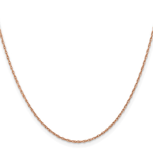 High-Quality 14K Rose Gold 18-Inch Baby Rope Chain, Stylish 1.15mm Design
