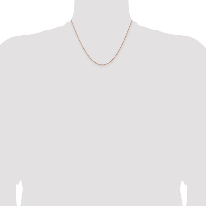 High-Quality 14K Rose Gold 18-Inch Baby Rope Chain, Stylish 1.15mm Design-4