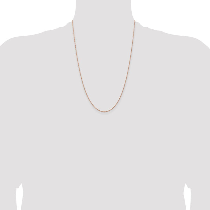 High-Quality 14K Rose Gold Baby Rope Chain 24" 1.15mm - Stylish Value!-4