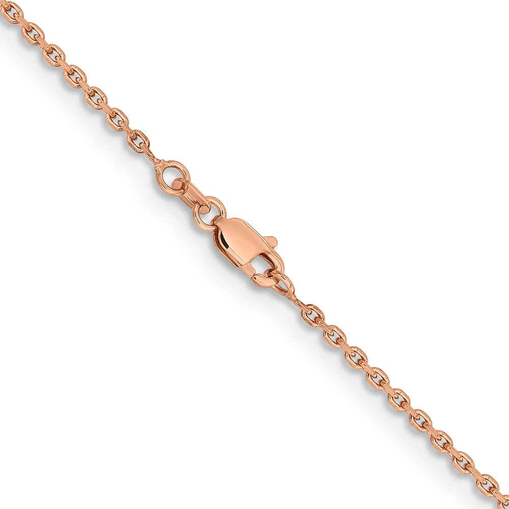 Shop Stylish 14K Rose Gold 24-Inch Diamond-Cut Cable Chain, 1.8mm