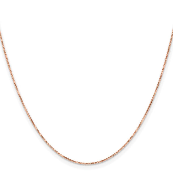 14K Rose Gold Spiga Chain - 24-Inch, 1mm Solid Polished