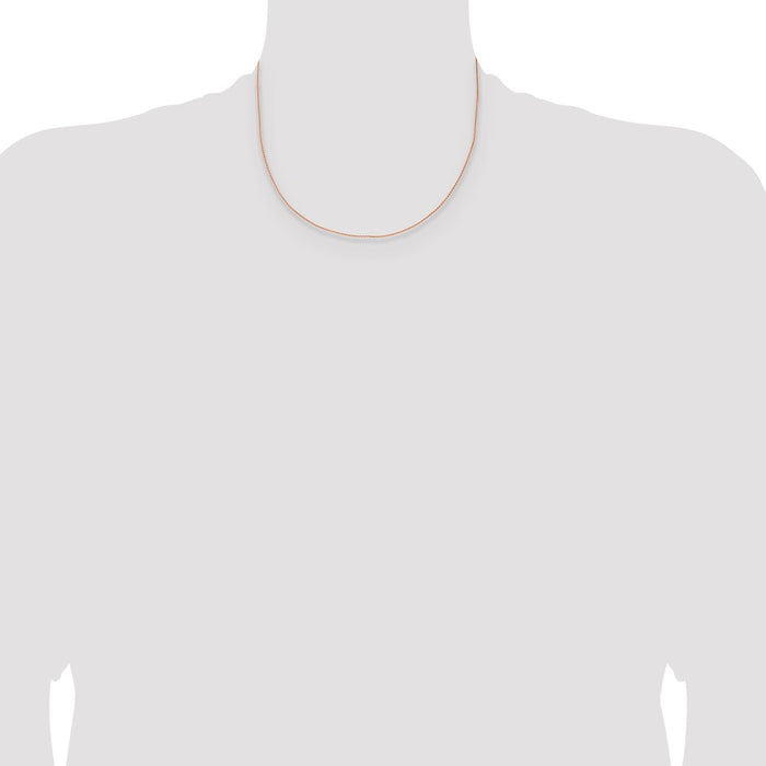 Exclusive 14K Rose Gold 1mm Spiga Chain - 18-Inch Stylish Jewelry Choice-4