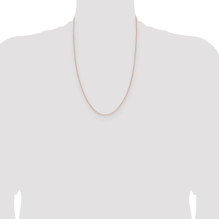 Buy Stylish 14K Rose Gold Spiga Chain - 24-Inch, 1mm Solid Polished-4