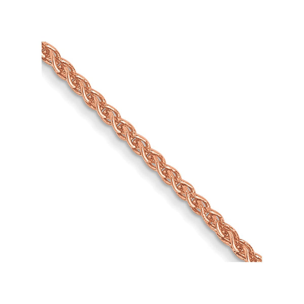 30-Inch 14K Rose Gold 1mm Solid Polished Spiga Chain
