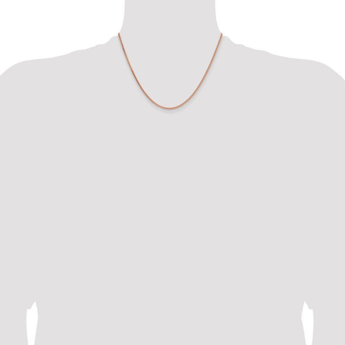 Shop 14K Rose Gold 18-Inch Spiga Chain, Stylish 2.1mm Links, Luxury Jewelry-4