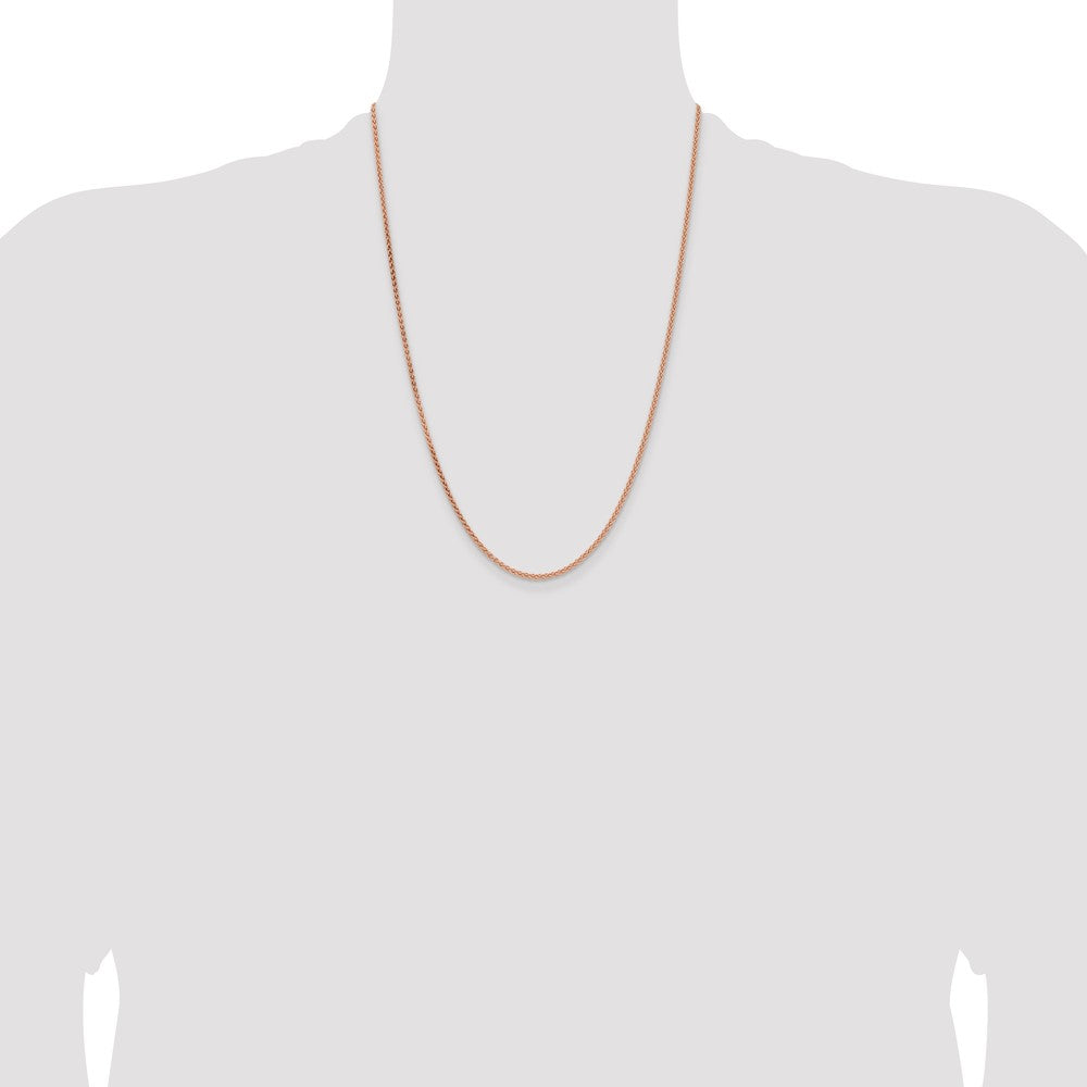 Buy 14K Rose Gold Spiga Chain - 24-Inch, 2.1mm, Stylish & Affordable