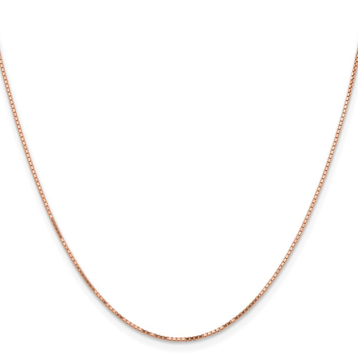 Buy 14K Rose Gold 22-Inch .95mm Box Link Chain - Stylish Luxury Accessory-2