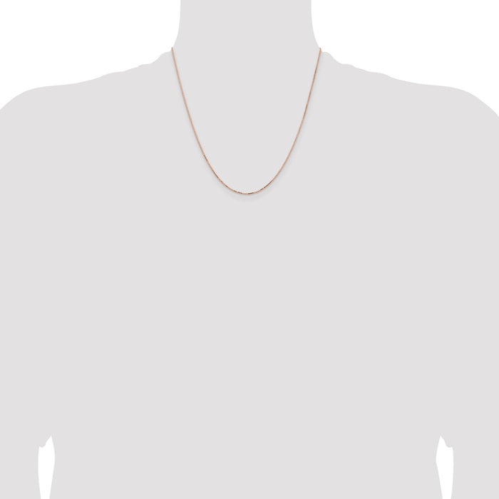 Shop Stylish 14K Rose Gold 20-Inch .95mm Box Link Chain - Luxury Lobster Clasp-4