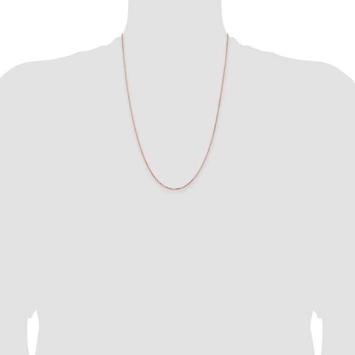 High-Quality 14K Rose Gold 24-Inch .95mm Box Link Chain - Stylish Value!-4