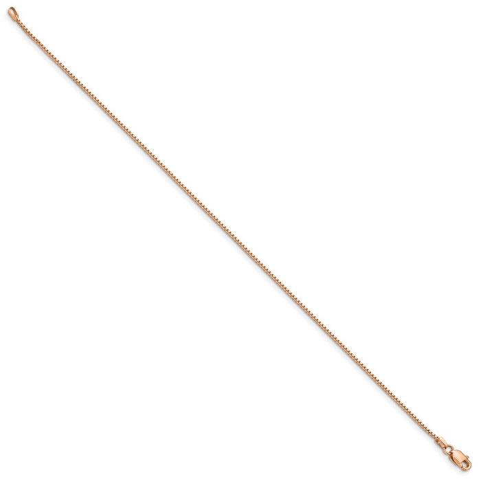 Buy Stylish 14K Rose Gold Box Link Bracelet, 7-Inch, .95mm - Affordable Luxury!-2