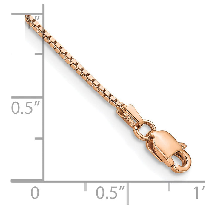 Buy Stylish 14K Rose Gold Box Link Bracelet, 7-Inch, .95mm - Affordable Luxury!-3