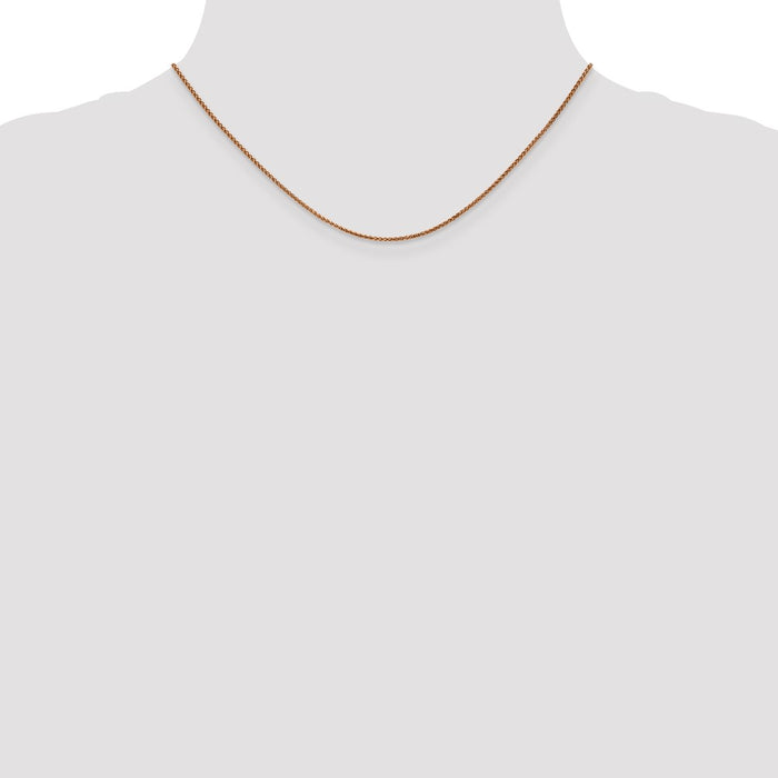 Shop Stylish 14K Rose Gold 16-Inch Diamond-Cut Spiga Chain - Affordable Luxury!-4