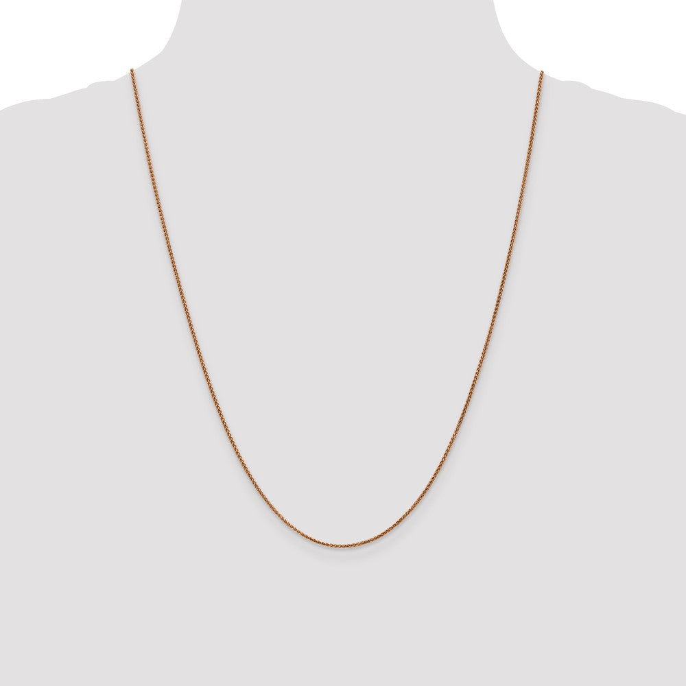 Exclusive 14K Rose Gold 24-Inch Diamond-Cut Spiga Chain, Stylish 1.25mm Width