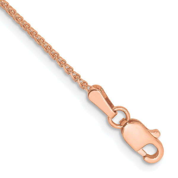 14K Rose Gold 1.25mm Diamond-Cut Spiga Bracelet - 7-Inch
