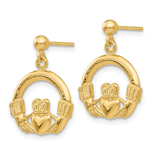 Buy Stylish 14K Gold Claddagh Drop Earrings - High-Quality Design, Affordable