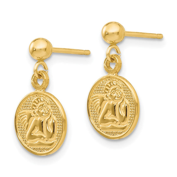 14K Gold Polished Raphael Angel Earrings