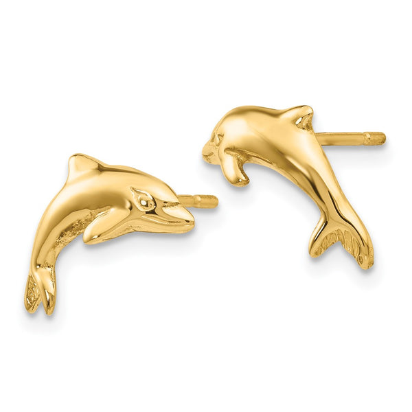 14K Gold Dolphin Earrings - Style GR1-1019446