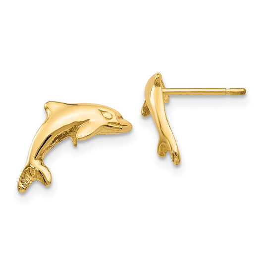 High-Quality 14K Gold Dolphin Earrings - Stylish Design, Affordable Luxury