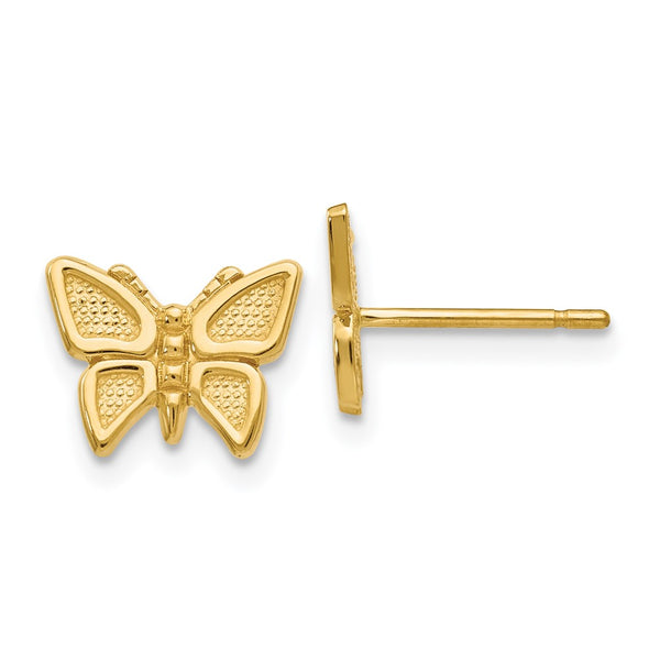 14K Gold Polished Butterfly Stud Earrings - Style GR1-1011022