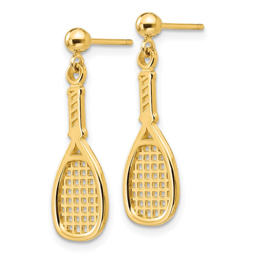 High-Quality 14K Gold Racquet Dangle Earrings - Stylish & Affordable Design