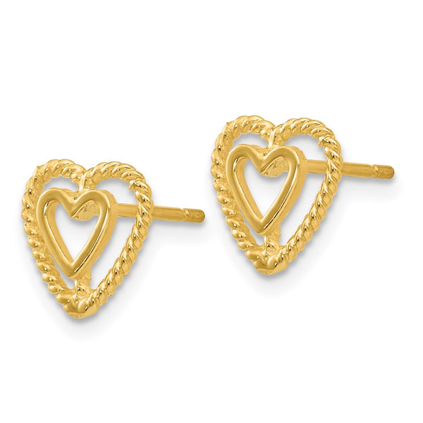 14K Gold Heart-Shaped Earrings - Style GR1-1011035