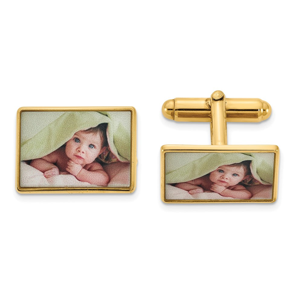 Buy Stylish Sterling Silver & Gold-Plated Cufflinks | Small Rectangle Design
