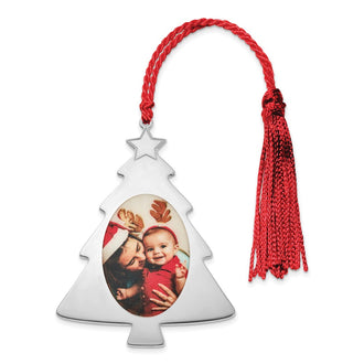 Exclusive Rhodium-Plated Sterling Silver Christmas Tree Photo Ornament - Stylish Gift