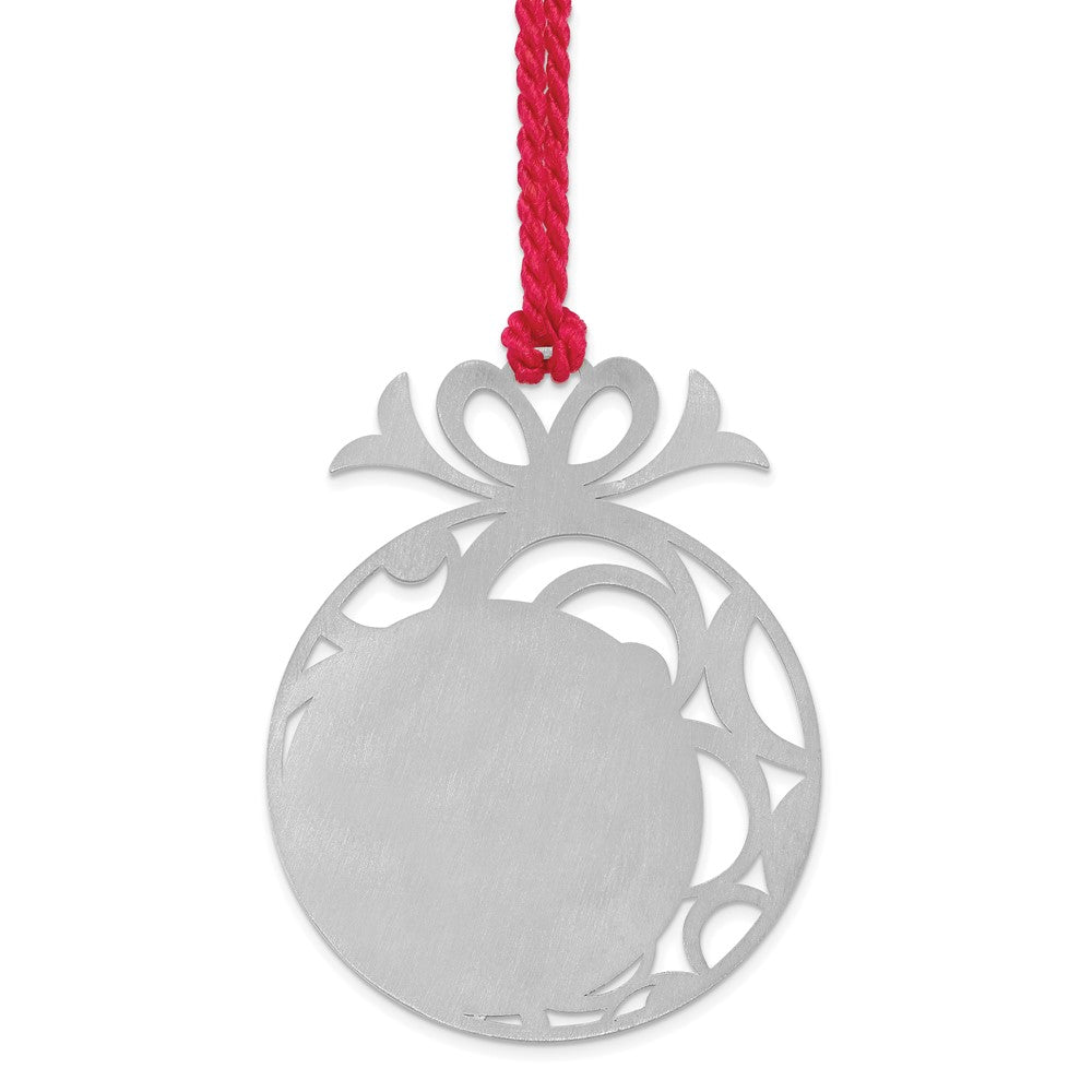 Exclusive Rhodium-Plated Sterling Silver Large Circle Photo Ornament - Stylish Design