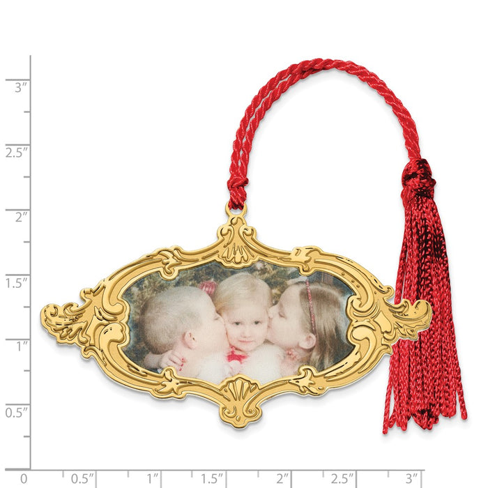 Exclusive 14K Gold-Plated & Sterling Silver Picture Frame Ornament - Stylish Design-3