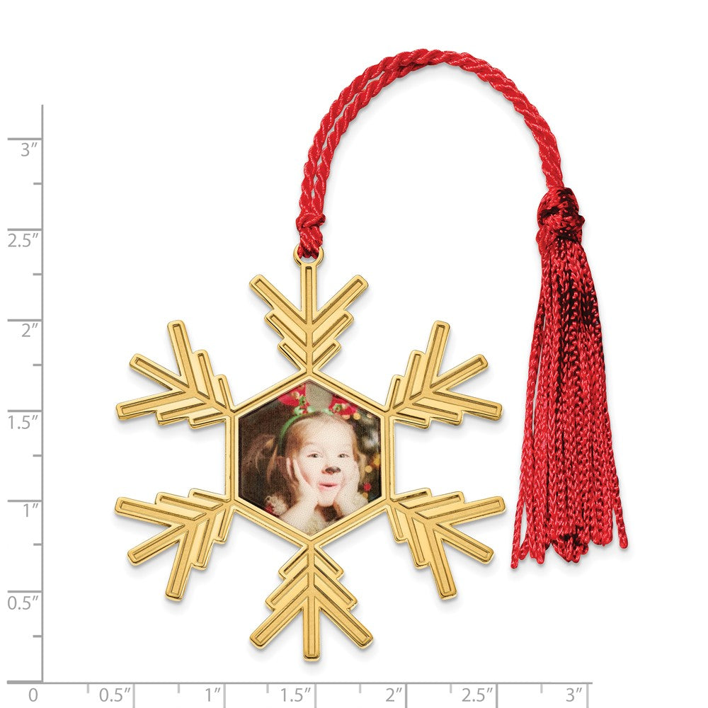 Buy Exclusive Sterling Silver & Gold-Plated Snowflake Photo Ornament - Stylish!