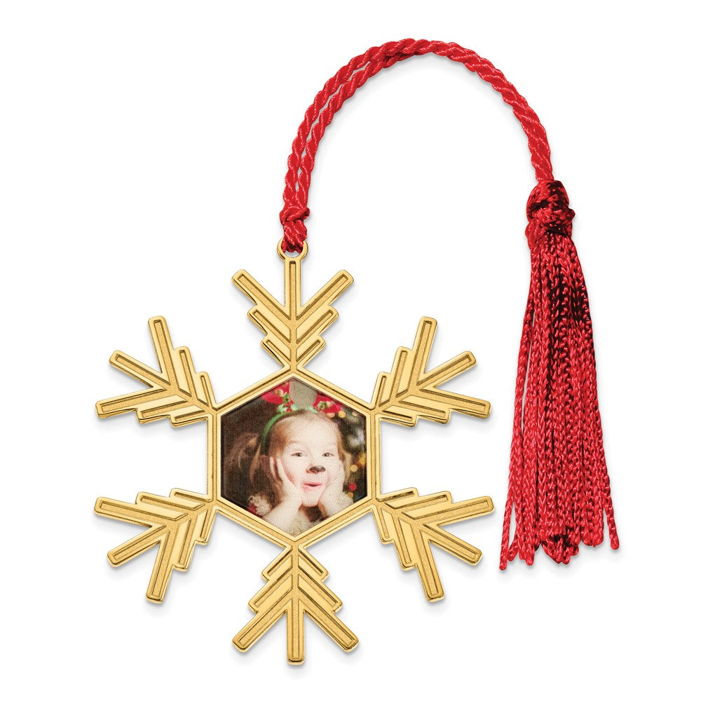 Buy Exclusive Sterling Silver & Gold-Plated Snowflake Photo Ornament - Stylish!