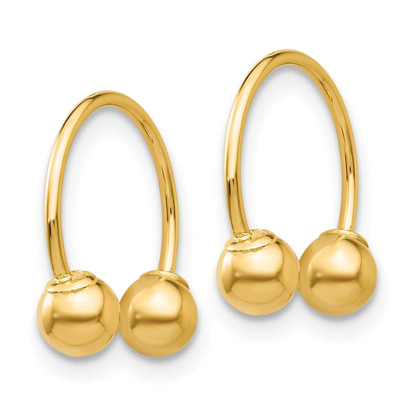 14K Gold Madi K Open Hoop Beaded Earrings - Lightweight