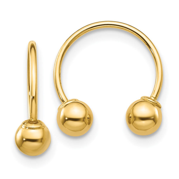 14K Gold Madi K Open Hoop Beaded Earrings - Lightweight