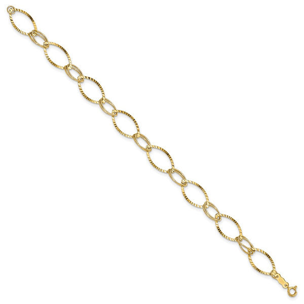 14K Elegant Link Bracelet, 7.5 inches