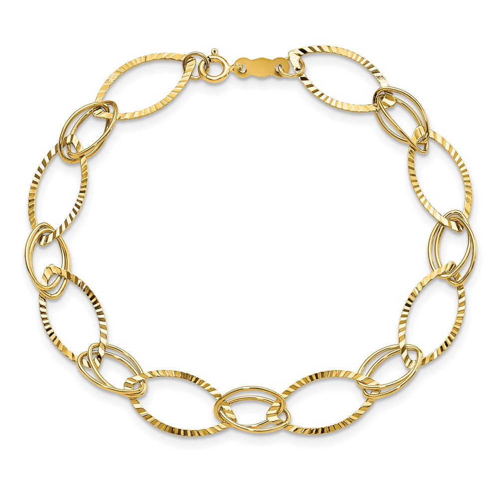 Shop 14K Elegant Link Bracelet - Stylish Design, 7.5 inches, Affordable Luxury