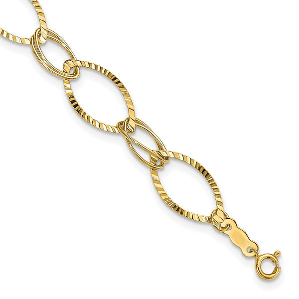 14K Elegant Link Bracelet, 7.5 inches