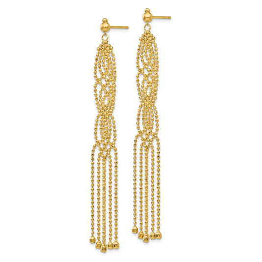 Exclusive 14K Gold Beaded Earrings - Stylish & Affordable Luxury Accessory