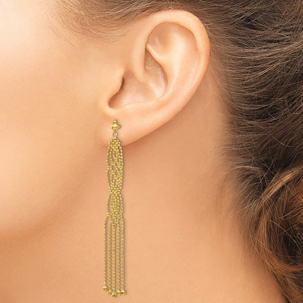 Exclusive 14K Gold Beaded Earrings - Stylish & Affordable Luxury Accessory
