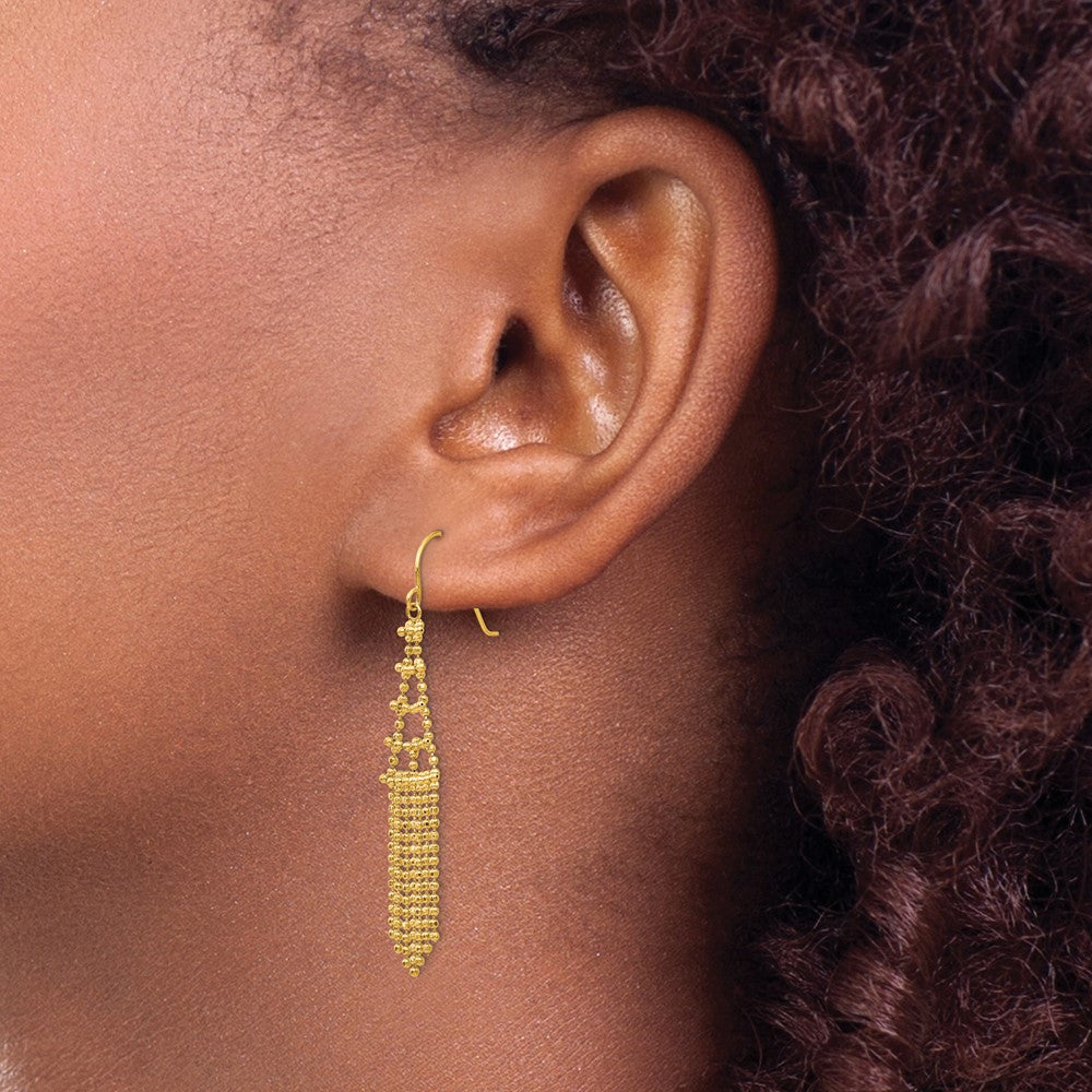 High-Quality 14K Gold Beaded Earrings - Stylish and Affordable Elegance
