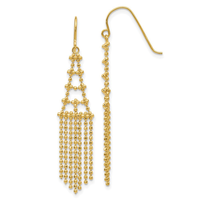 High-Quality 14K Gold Beaded Earrings - Stylish and Affordable Elegance-1