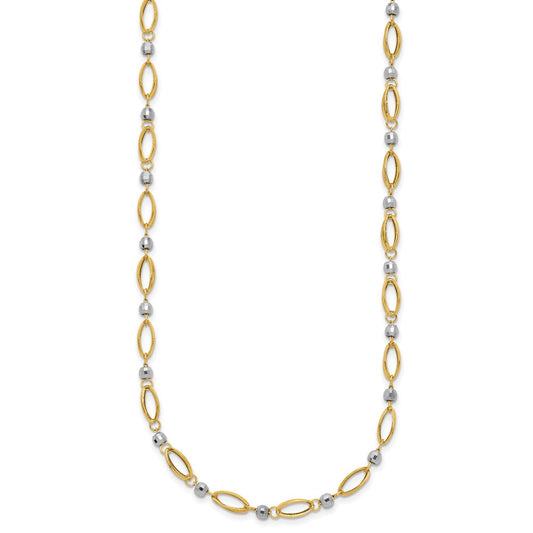 Buy 14K Two-Tone Elegant Mirror Bead Necklace - Stylish and Luxurious Design