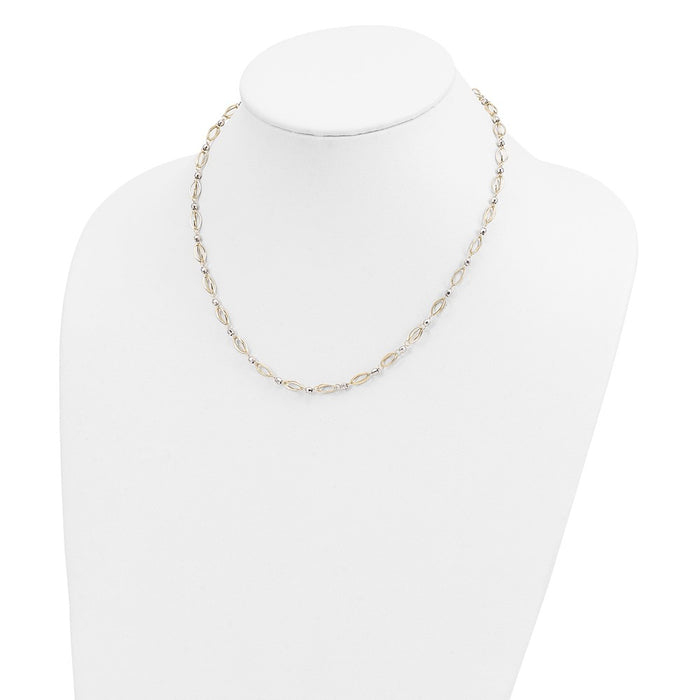Buy 14K Two-Tone Elegant Mirror Bead Necklace - Stylish and Luxurious Design-4