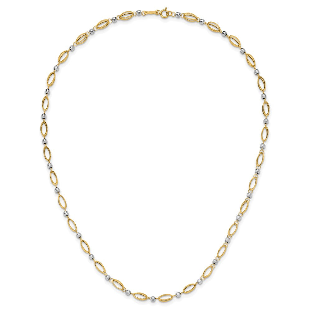 Buy 14K Two-Tone Elegant Mirror Bead Necklace - Stylish and Luxurious Design