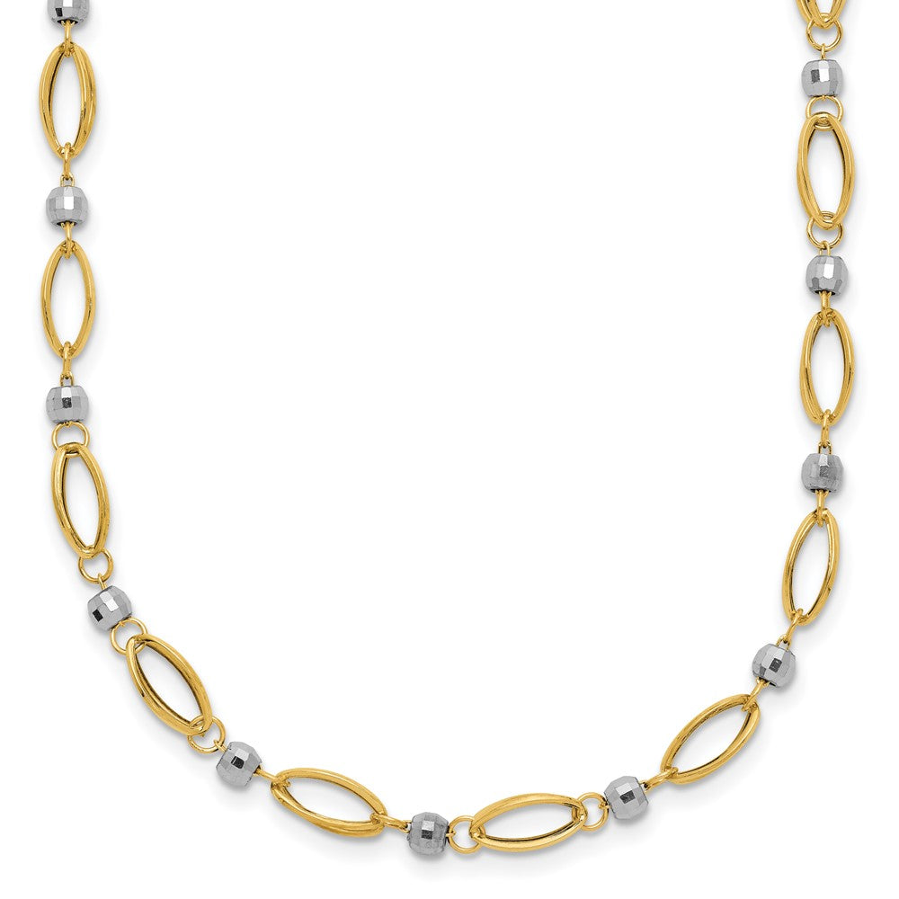 Buy 14K Two-Tone Elegant Mirror Bead Necklace - Stylish and Luxurious Design