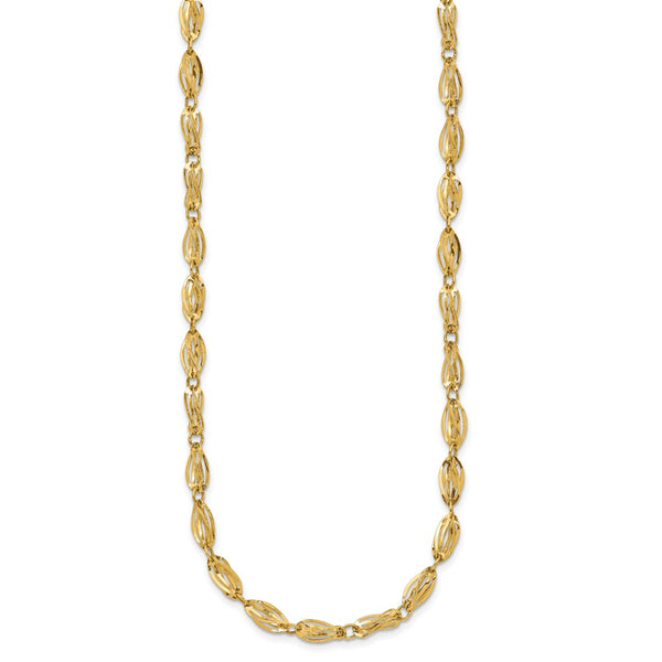 14K Elegant Link Necklace, 18" Length